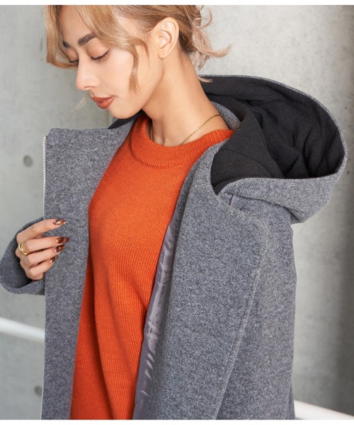 LATINA（ラティーナ）の「ウールタッチフーディーコート（その他アウター・レディース・アイボリー/ダークグレー/ブラック・FREE）」の16枚目の写真