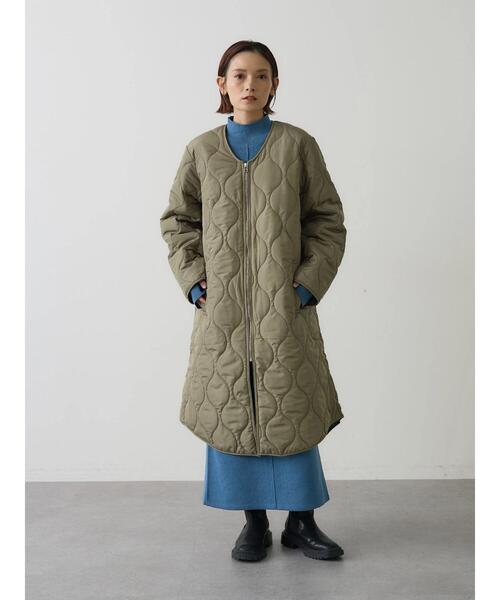 rem closet（レムクローゼット）の「ウォッシャブル中綿キルティングコート（その他アウター・レディース・アイボリー/カーキ・FREE）」の4枚目の写真