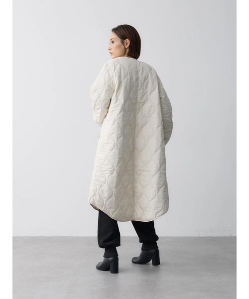 rem closet（レムクローゼット）の「ウォッシャブル中綿キルティングコート（その他アウター・レディース・アイボリー/カーキ・FREE）」の3枚目の写真
