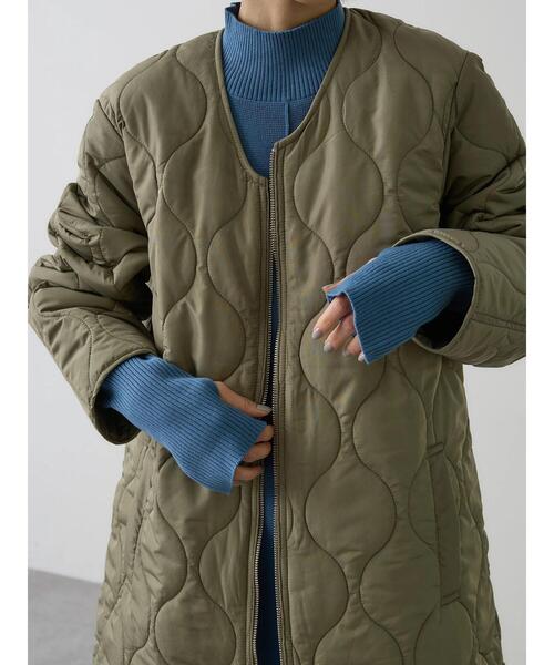 rem closet（レムクローゼット）の「ウォッシャブル中綿キルティングコート（その他アウター・レディース・アイボリー/カーキ・FREE）」の16枚目の写真