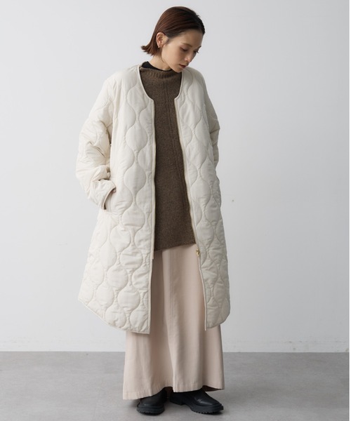 rem closet（レムクローゼット）の「ウォッシャブル中綿キルティングコート（その他アウター・レディース・アイボリー/カーキ・FREE）」の2枚目の写真