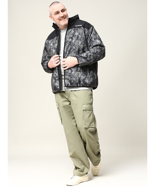OUTDOOR PRODUCTS（アウトドアプロダクツ）の「フルジップ 中綿ブルゾン（ブルゾン・メンズ・カーキ/ホワイト・5L/4L/3L/6L）」の4枚目の写真