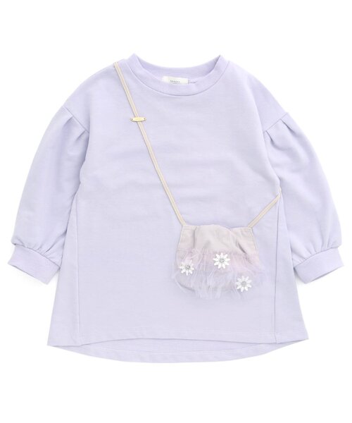 Seraph(セラフ)の「チュールポシェットチュニック(チュニック・キッズ・ラベンダー/サーモンピンク/ミント・80/90/95/100/110/120/130/140)」の1枚目の写真