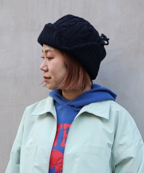 OVERRIDE(オーバーライド)の「KIDS EARTH FUND KNIT FLIGHTCAP GUIDE SG(ニットキャップ/ビーニー・レディース・ホワイト/ブラック/ネイビー・57~59cm)」の3枚目の写真