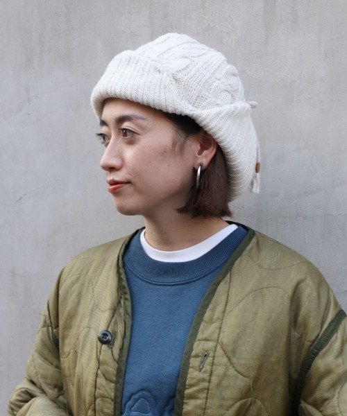 OVERRIDE(オーバーライド)の「KIDS EARTH FUND KNIT FLIGHTCAP GUIDE SG(ニットキャップ/ビーニー・レディース・ホワイト/ブラック/ネイビー・57~59cm)」の5枚目の写真