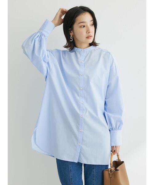 Green Parks(グリーンパークス)の「袖ボリュームシャツチュニック(シャツ/ブラウス・レディース・サックスブルー/オフホワイト・FREE)」の12枚目の写真