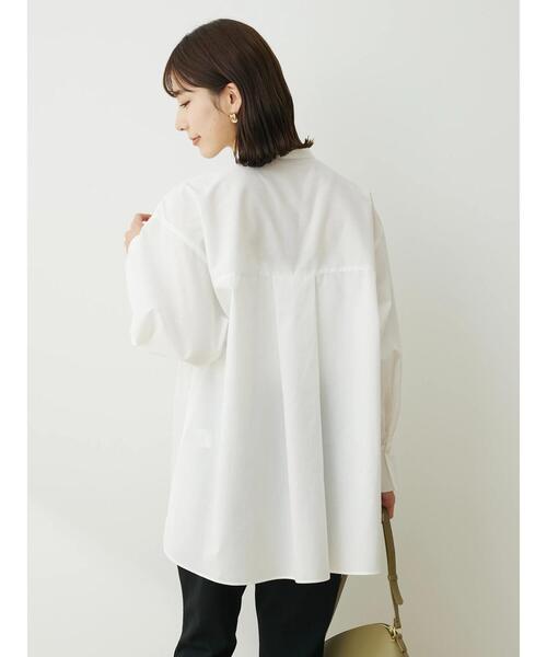 Green Parks(グリーンパークス)の「袖ボリュームシャツチュニック(シャツ/ブラウス・レディース・サックスブルー/オフホワイト・FREE)」の4枚目の写真