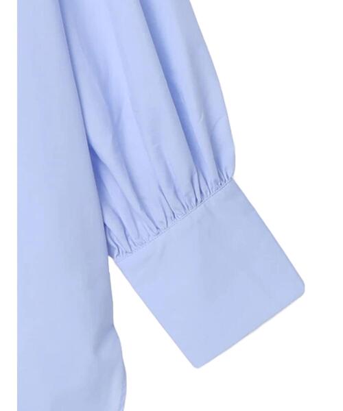 Green Parks(グリーンパークス)の「袖ボリュームシャツチュニック(シャツ/ブラウス・レディース・サックスブルー/オフホワイト・FREE)」の19枚目の写真