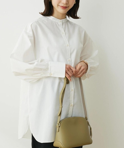 Green Parks(グリーンパークス)の「袖ボリュームシャツチュニック(シャツ/ブラウス・レディース・サックスブルー/オフホワイト・FREE)」の2枚目の写真