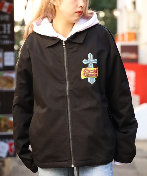 Diamond SUPPLY CO.(ダイアモンドサプライ)の「Diamond Supply Co./ダイアモンドサプライ TATTOO TOUR JACKET ツアージャケット スイングトップ ジップブルゾン オーバーサイズ(ブルゾン・メンズ・ブラック・M/L/XL)」の3枚目の写真