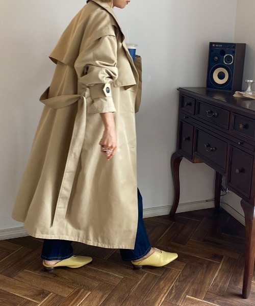ISOOK（アイスー）の「2way over trench coat / 2wayオーバートレンチコート（mako original item）（トレンチコート・レディース・カーキ/ベージュ・FREE）」の15枚目の写真