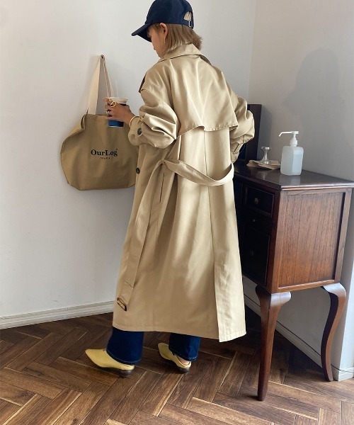 ISOOK（アイスー）の「2way over trench coat / 2wayオーバートレンチコート（mako original item）（トレンチコート・レディース・カーキ/ベージュ・FREE）」の11枚目の写真