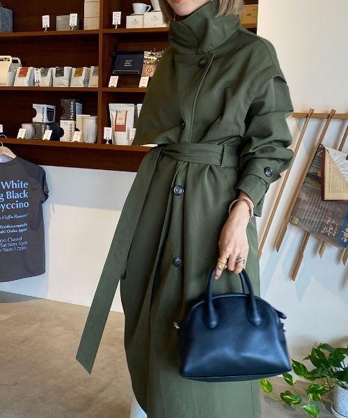 ISOOK（アイスー）の「2way over trench coat / 2wayオーバートレンチコート（mako original item）（トレンチコート・レディース・カーキ/ベージュ・FREE）」の13枚目の写真