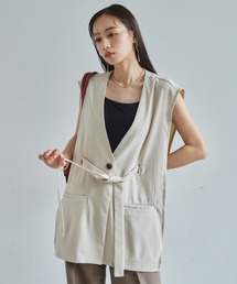 VANNIE U | マルチリボンVネックベスト【セットアップ着用可能商品】(ベスト)