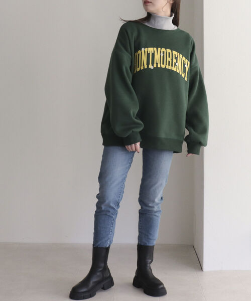 fredy emue（フレディエミュ）の「刺繍ロゴ 裏起毛スウェット（スウェット・レディース・グリーン/チャコールグレー/ライトグレー・38）」の4枚目の写真