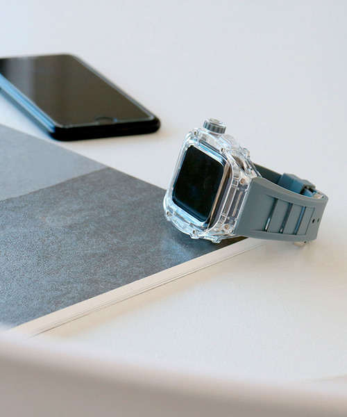 SiNCERE(シンシア)の「JERALAND Apple Watch Case Band / アップルウォッチ ケースバンド ポリカーボネート〈44mm/45mm用〉(デジタル腕時計・メンズ・ブラック/グレー/オレンジ・44mm/45mm)」の4枚目の写真