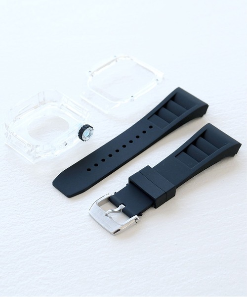 SiNCERE(シンシア)の「JERALAND Apple Watch Case Band / アップルウォッチ ケースバンド ポリカーボネート〈44mm/45mm用〉(デジタル腕時計・メンズ・ブラック/グレー/オレンジ・44mm/45mm)」の9枚目の写真