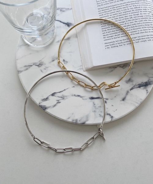 iso（イソ）の「2WAY チェーン メタル チョーカー ネックカフ（チョーカー・レディース・ゴールド/シルバー・FREE）」の2枚目の写真