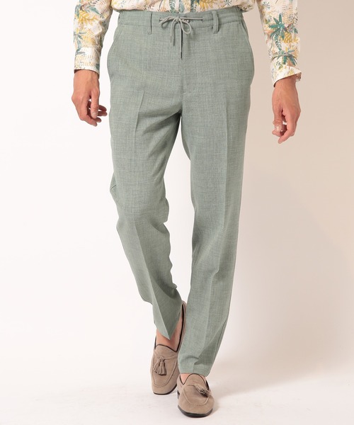 MEN'S BIGI（メンズビギ）の「【Reflax】麻調キャンバスストレッチイージーパンツ（スラックス・メンズ・ライトブラウン/ブラック/ホワイト/グリーン・01/02/03/04）」の4枚目の写真