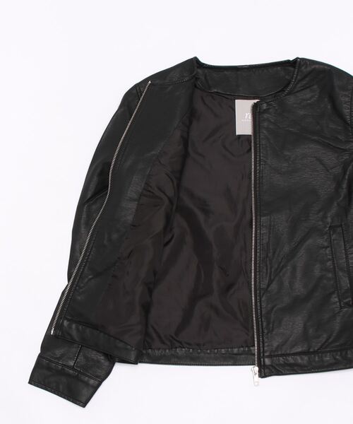 ROSE BUD（ローズバッド）の「ノーカラーライダース（ノーカラージャケット・レディース・ブラック・FREE）」の3枚目の写真