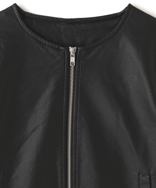 ROSE BUD（ローズバッド）の「ノーカラーライダース（ノーカラージャケット・レディース・ブラック・FREE）」の5枚目の写真