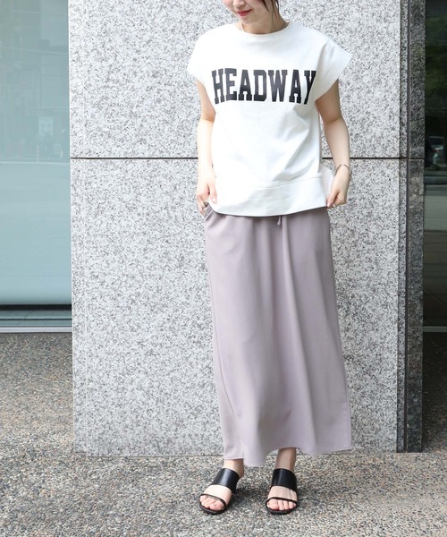 Jines(ジネス)の「カレッジロゴトップス(Tシャツ/カットソー・レディース・ネイビー/グレー/ホワイト・38)」の2枚目の写真
