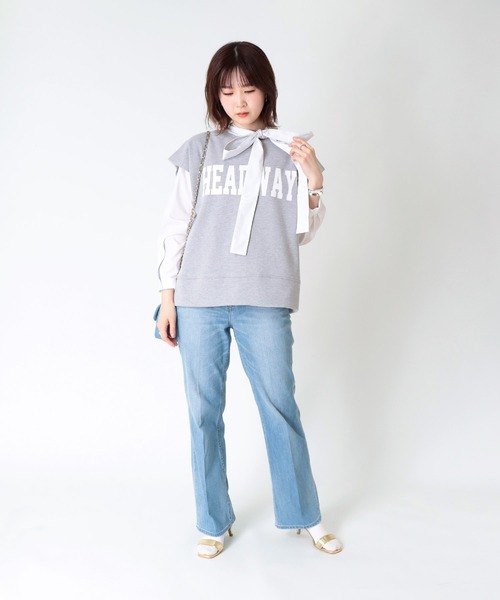 Jines(ジネス)の「カレッジロゴトップス(Tシャツ/カットソー・レディース・ネイビー/グレー/ホワイト・38)」の15枚目の写真