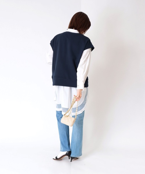 Jines(ジネス)の「カレッジロゴトップス(Tシャツ/カットソー・レディース・ネイビー/グレー/ホワイト・38)」の11枚目の写真