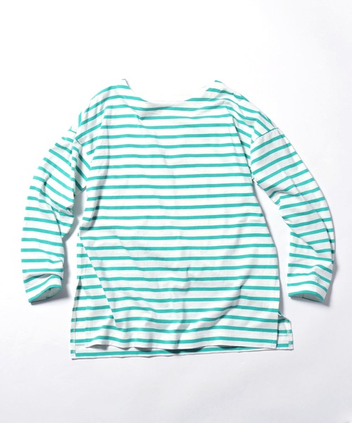 SOMETHING(サムシング)の「SOMETHING/サムシング SO BASQUE SHIRT バスクシャツ 長袖Tシャツ ボーダーT(Tシャツ/カットソー・レディース・ブルー/ブラック/グリーン/オレンジ/ピンク・FREE)」の1枚目の写真