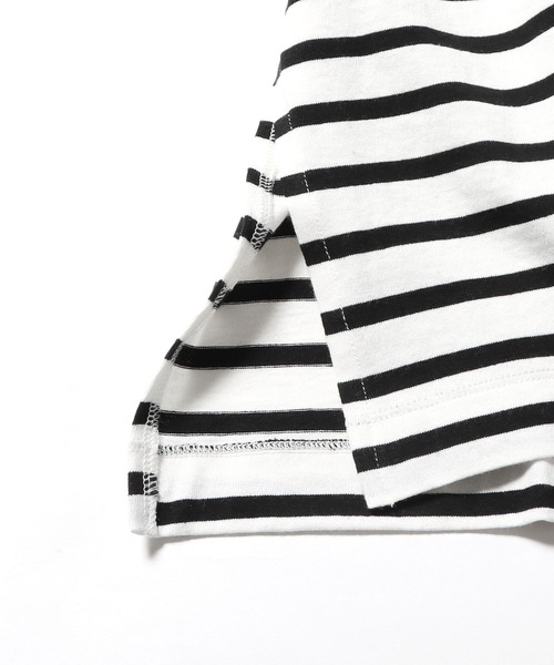 SOMETHING(サムシング)の「SOMETHING/サムシング SO BASQUE SHIRT バスクシャツ 長袖Tシャツ ボーダーT(Tシャツ/カットソー・レディース・ブルー/ブラック/グリーン/オレンジ/ピンク・FREE)」の6枚目の写真