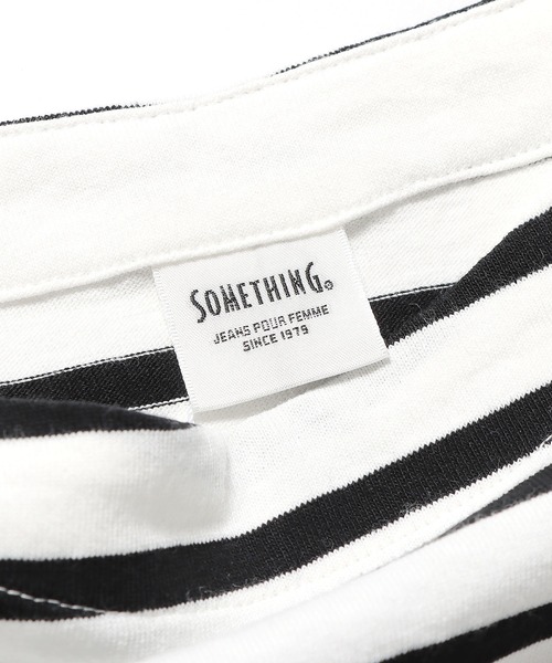 SOMETHING(サムシング)の「SOMETHING/サムシング SO BASQUE SHIRT バスクシャツ 長袖Tシャツ ボーダーT(Tシャツ/カットソー・レディース・ブルー/ブラック/グリーン/オレンジ/ピンク・FREE)」の14枚目の写真
