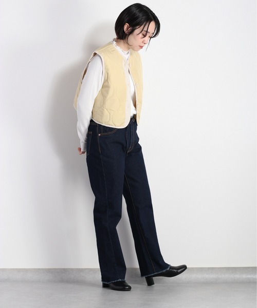 cepo（セポ）の「ショートキルトベスト　2WAY（ベスト・レディース・イエロー/オフホワイト/オリーブ・M）」の19枚目の写真