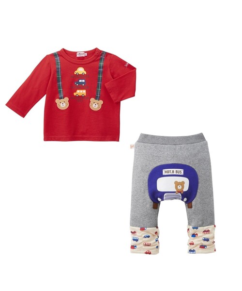 HOT BISCUITS（ホットビスケッツ）の「ベビー Tシャツ＆パンツセット【BOX付き】（ベビーギフト・キッズ・レッド/ライトイエロー/ピンク/ブルー・70cm）」の20枚目の写真