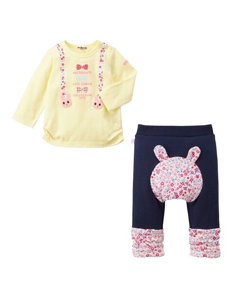 HOT BISCUITS（ホットビスケッツ）の「ベビー Tシャツ＆パンツセット【BOX付き】（ベビーギフト・キッズ・レッド/ライトイエロー/ピンク/ブルー・70cm）」の9枚目の写真