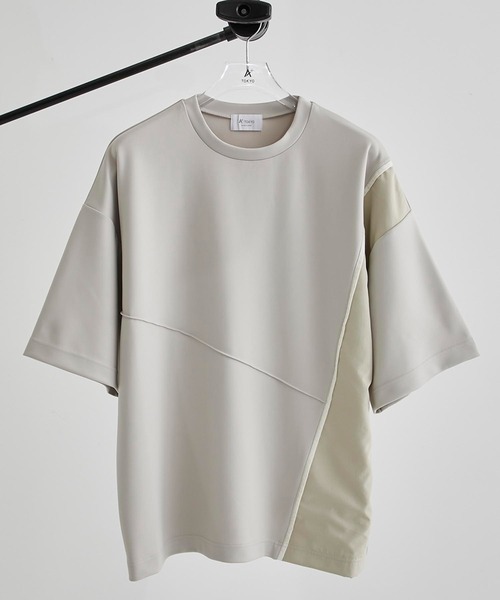 CITY TOKYO（シティトウキョウ）の「オーバーサイズダンボール半袖Tシャツ｜接触冷感/吸水速乾/抗菌防臭/UVカット/ハイストレッチ（Tシャツ/カットソー・メンズ・ホワイト/グレー/グレイッシュベージュ/ブラック・1/2/3）」の4枚目の写真