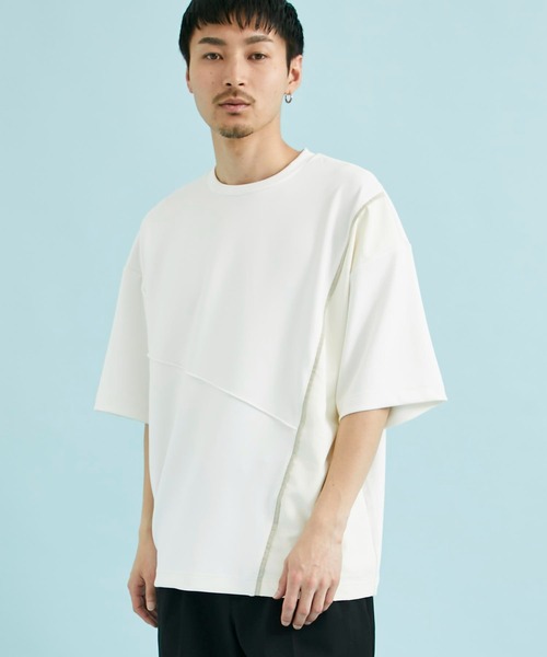 CITY TOKYO（シティトウキョウ）の「オーバーサイズダンボール半袖Tシャツ｜接触冷感/吸水速乾/抗菌防臭/UVカット/ハイストレッチ（Tシャツ/カットソー・メンズ・ホワイト/グレー/グレイッシュベージュ/ブラック・1/2/3）」の5枚目の写真