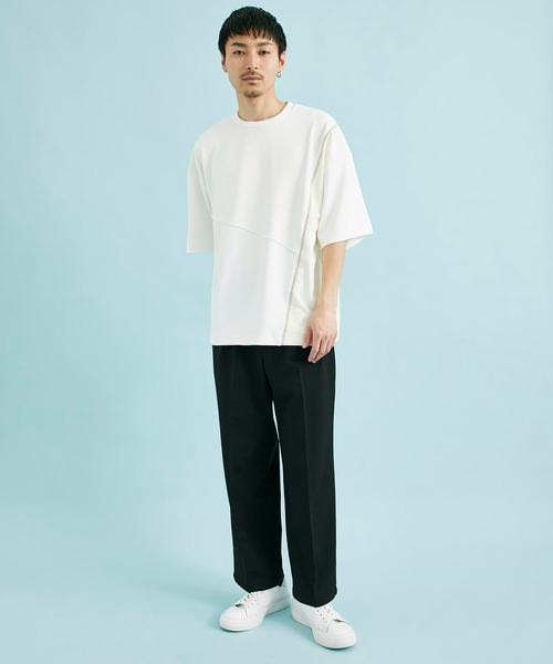 CITY TOKYO（シティトウキョウ）の「オーバーサイズダンボール半袖Tシャツ｜接触冷感/吸水速乾/抗菌防臭/UVカット/ハイストレッチ（Tシャツ/カットソー・メンズ・ホワイト/グレー/グレイッシュベージュ/ブラック・1/2/3）」の6枚目の写真