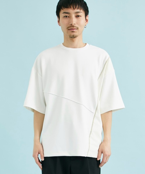 CITY TOKYO（シティトウキョウ）の「オーバーサイズダンボール半袖Tシャツ｜接触冷感/吸水速乾/抗菌防臭/UVカット/ハイストレッチ（Tシャツ/カットソー・メンズ・ホワイト/グレー/グレイッシュベージュ/ブラック・1/2/3）」の8枚目の写真