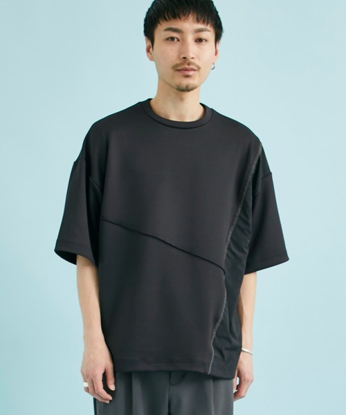 CITY TOKYO（シティトウキョウ）の「オーバーサイズダンボール半袖Tシャツ｜接触冷感/吸水速乾/抗菌防臭/UVカット/ハイストレッチ（Tシャツ/カットソー・メンズ・ホワイト/グレー/グレイッシュベージュ/ブラック・1/2/3）」の13枚目の写真