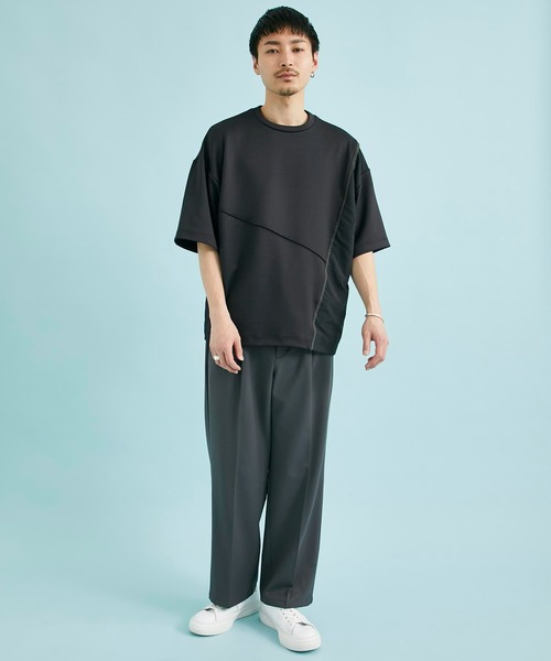 CITY TOKYO（シティトウキョウ）の「オーバーサイズダンボール半袖Tシャツ｜接触冷感/吸水速乾/抗菌防臭/UVカット/ハイストレッチ（Tシャツ/カットソー・メンズ・ホワイト/グレー/グレイッシュベージュ/ブラック・1/2/3）」の14枚目の写真