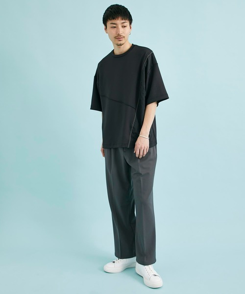 CITY TOKYO（シティトウキョウ）の「オーバーサイズダンボール半袖Tシャツ｜接触冷感/吸水速乾/抗菌防臭/UVカット/ハイストレッチ（Tシャツ/カットソー・メンズ・ホワイト/グレー/グレイッシュベージュ/ブラック・1/2/3）」の15枚目の写真