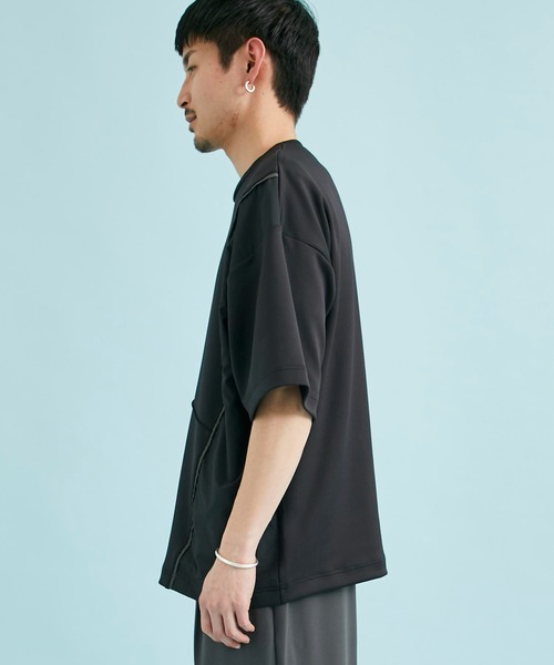 CITY TOKYO（シティトウキョウ）の「オーバーサイズダンボール半袖Tシャツ｜接触冷感/吸水速乾/抗菌防臭/UVカット/ハイストレッチ（Tシャツ/カットソー・メンズ・ホワイト/グレー/グレイッシュベージュ/ブラック・1/2/3）」の17枚目の写真