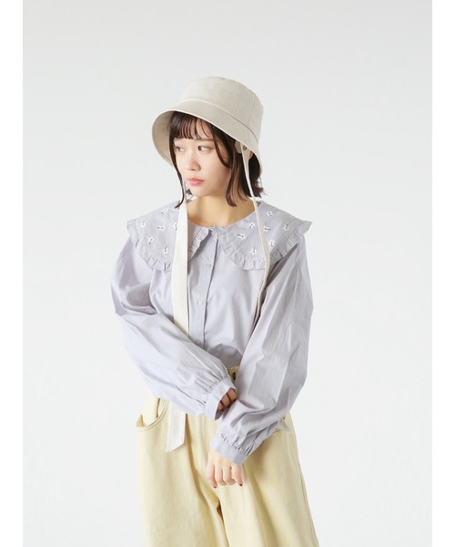 ehka sopo（エヘカソポ）の「丸襟刺繍ブラウス（シャツ/ブラウス・レディース・グレー/オフホワイト/キナリ・ﾌﾘ-）」の17枚目の写真