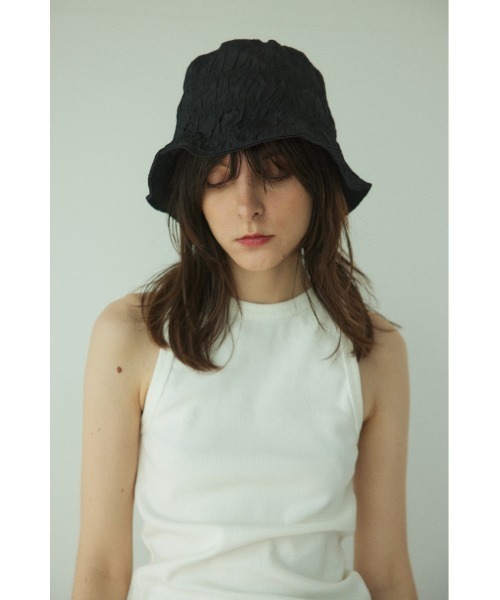 BLACK BY MOUSSY（ブラックバイマウジー）の「shirring bucket hat（シャーリングバケットハット）（ハット・レディース・ブラック/ホワイト/ターコイズブルー・FREE）」の3枚目の写真