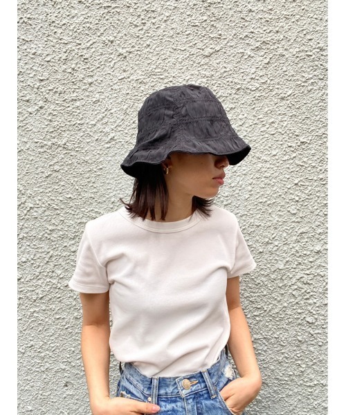 BLACK BY MOUSSY（ブラックバイマウジー）の「shirring bucket hat（シャーリングバケットハット）（ハット・レディース・ブラック/ホワイト/ターコイズブルー・FREE）」の20枚目の写真