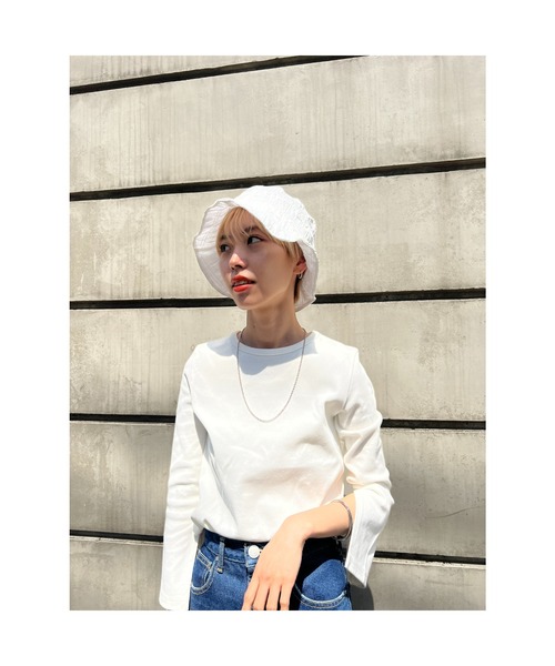 BLACK BY MOUSSY（ブラックバイマウジー）の「shirring bucket hat（シャーリングバケットハット）（ハット・レディース・ブラック/ホワイト/ターコイズブルー・FREE）」の22枚目の写真