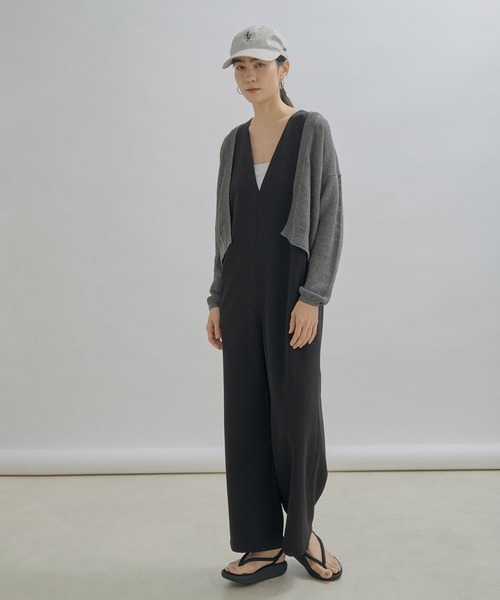 SALON adam et rope'（サロン アダム エ ロペ）の「【WEB限定】リネンショートカーディガン/ボレロ（カーディガン/ボレロ・レディース・キナリ/チャコールグレー/ベージュ・FREE）」の11枚目の写真