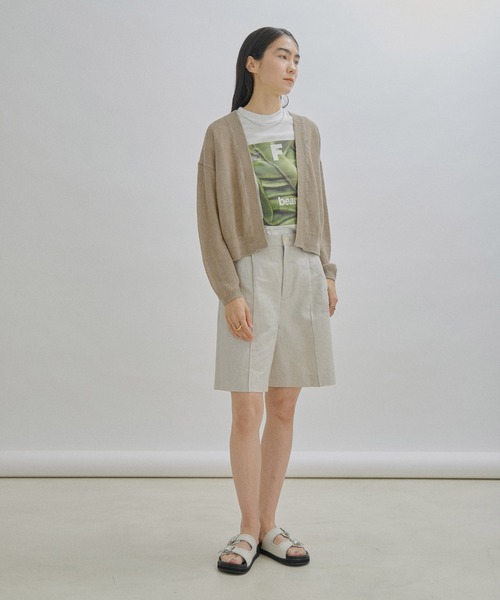 SALON adam et rope'（サロン アダム エ ロペ）の「【WEB限定】リネンショートカーディガン/ボレロ（カーディガン/ボレロ・レディース・キナリ/チャコールグレー/ベージュ・FREE）」の8枚目の写真