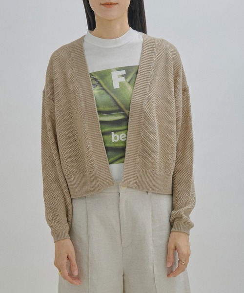 SALON adam et rope'（サロン アダム エ ロペ）の「【WEB限定】リネンショートカーディガン/ボレロ（カーディガン/ボレロ・レディース・キナリ/チャコールグレー/ベージュ・FREE）」の17枚目の写真