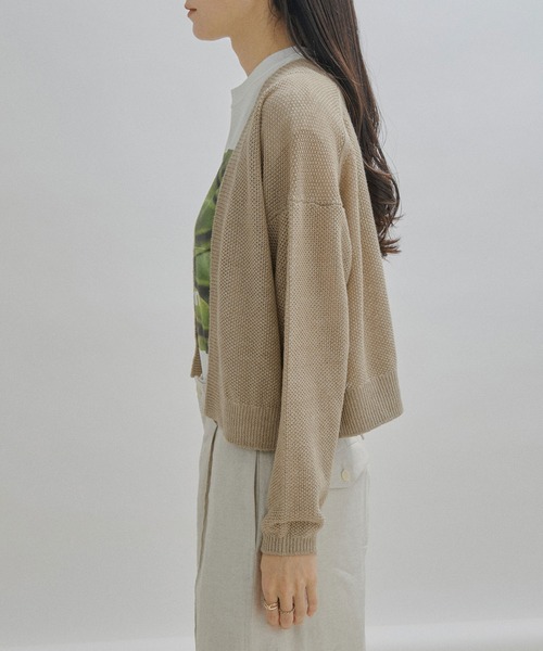 SALON adam et rope'（サロン アダム エ ロペ）の「【WEB限定】リネンショートカーディガン/ボレロ（カーディガン/ボレロ・レディース・キナリ/チャコールグレー/ベージュ・FREE）」の15枚目の写真